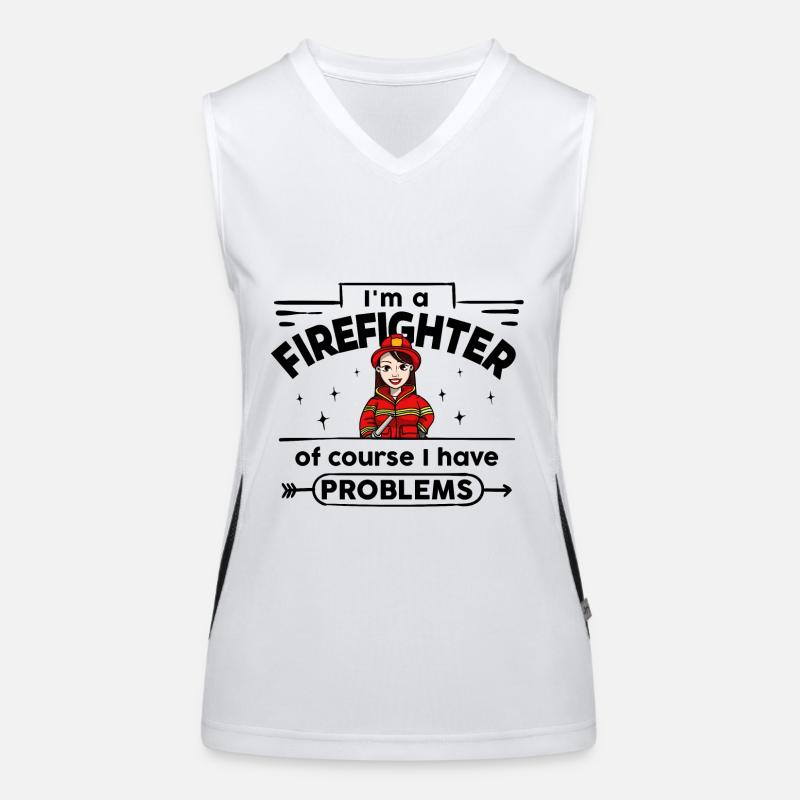 Firefighter - with Problems Women's Functional Contrast Tank Top
