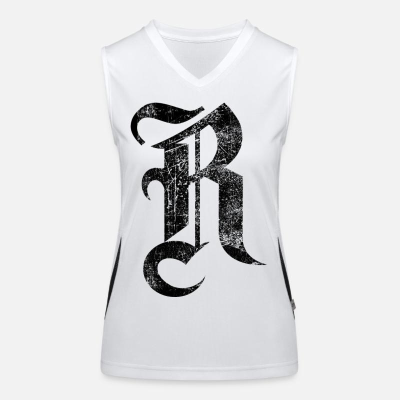 Tshirt alphabet initial R Débardeur respirant contrasté Femme