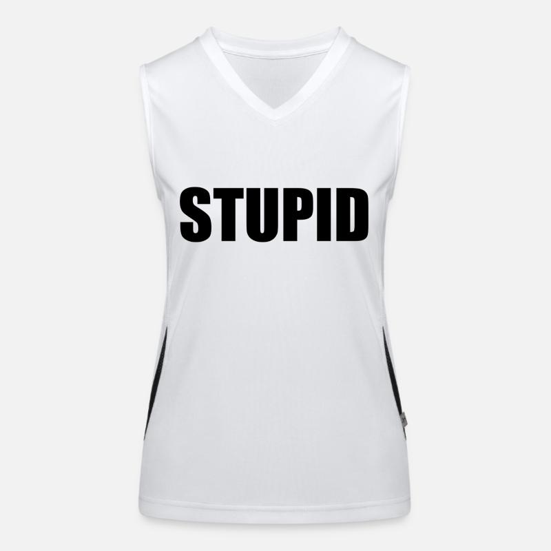 Stupid - black Women's Functional Contrast Tank Top