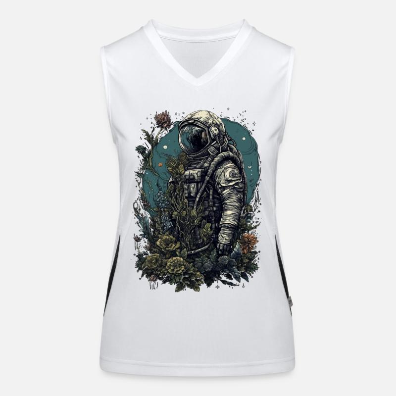 Astronaut overgrown with plants - Surreal Women's Functional Contrast Tank Top