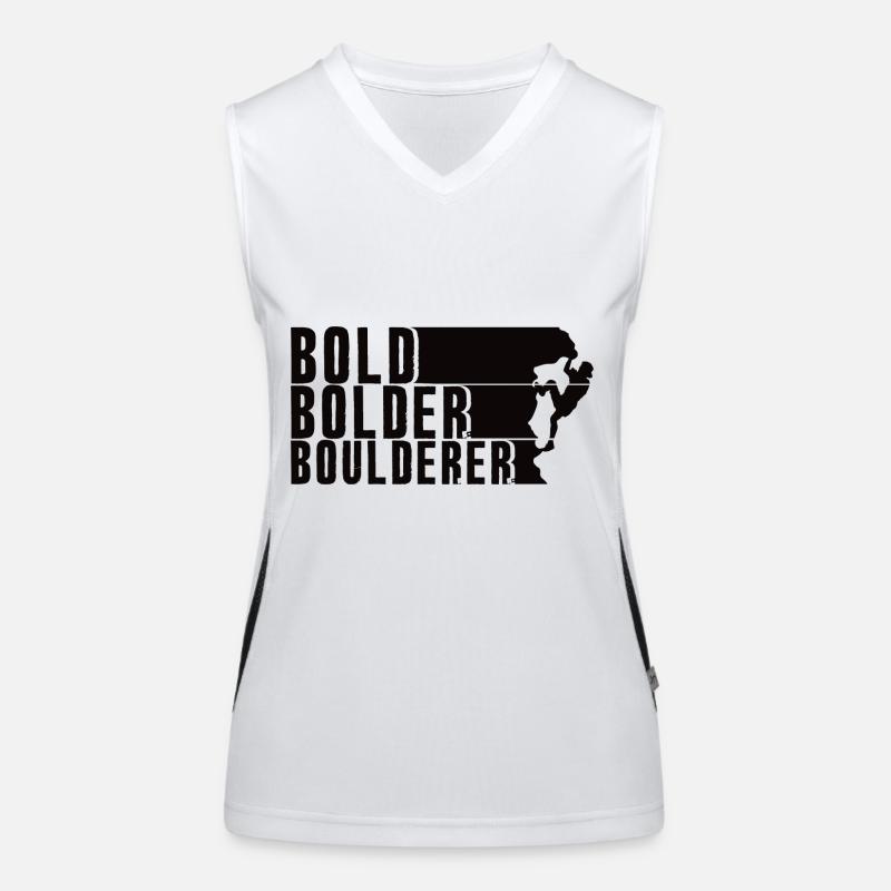 Bold Bolder Boulderer Boulder Bouldern Funktionelles Kontrast-Tank Top für Frauen
