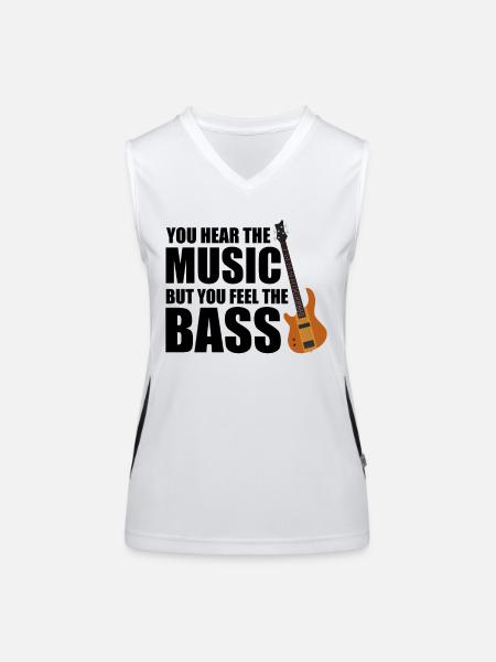 Musical Instrument Bassist Musician Bass - Funktionelles Kontrast-Tank Top für Frauen - Weiß/Schwarz - Vorne