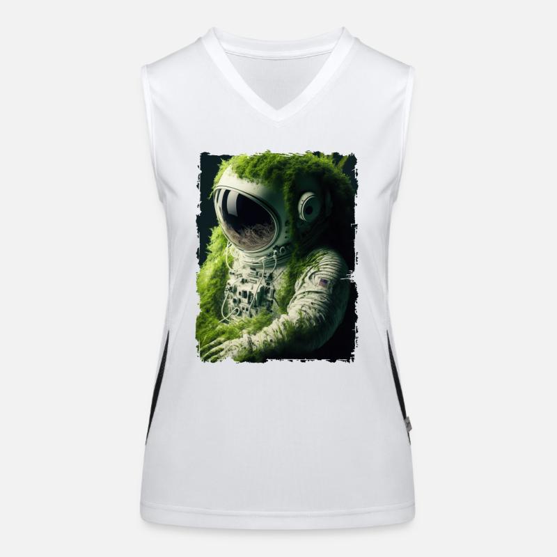 Astronaut Gras bewachsen Funktionelles Kontrast-Tank Top für Frauen
