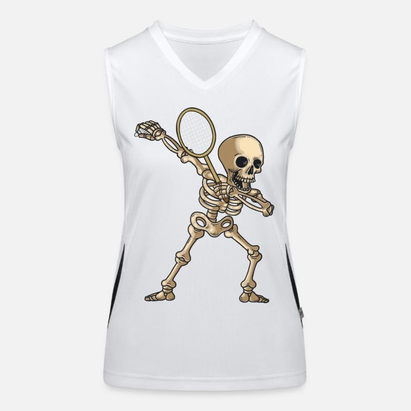 Badminton Dabbing Skeleton Halloween Shuttlecock Débardeur respirant contrasté Femme
