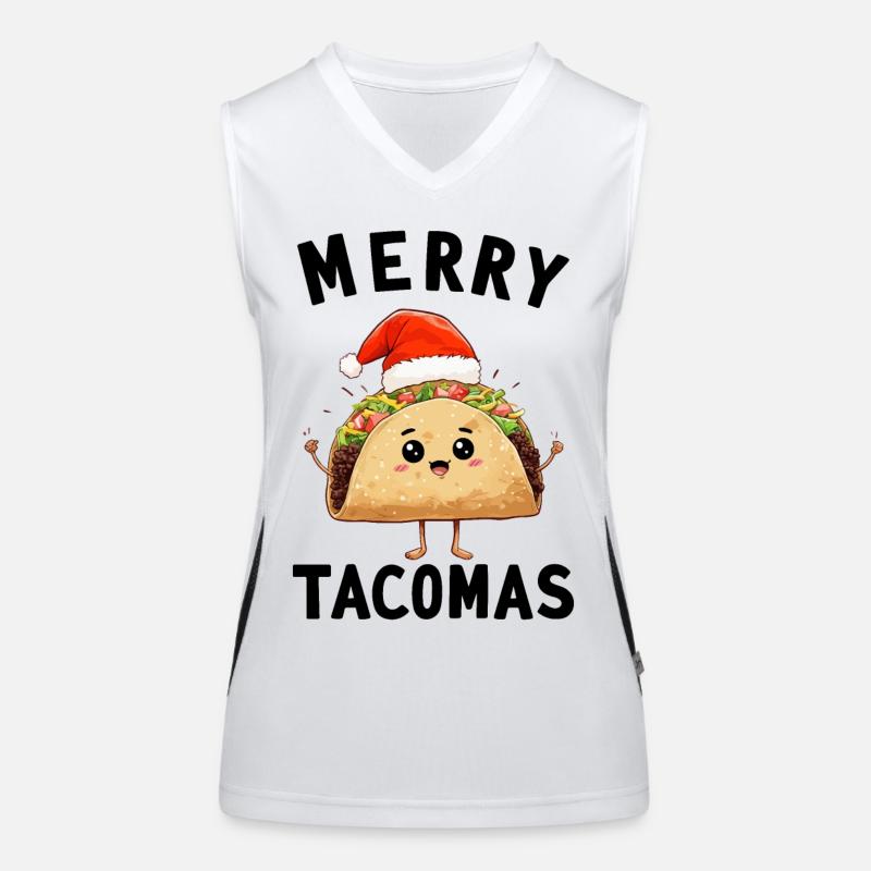 Taco mignon avec chapeau de Père Noël - Merry Tacomas Débardeur respirant contrasté Femme