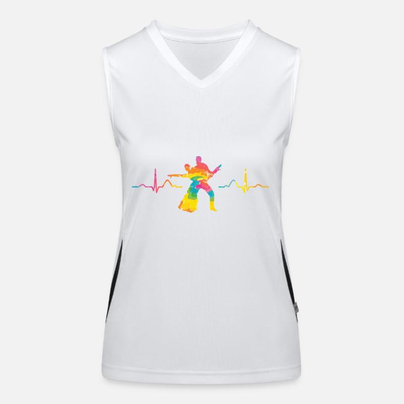 Latin Dancing Couple Heartbeat Dancer Women's Functional Contrast Tank Top