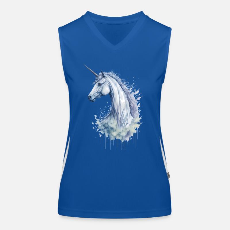 Ein bezauberndes Aquarell-Einhorn Funktionelles Kontrast-Tank Top für Frauen