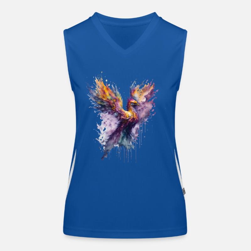 Mystical Fire: Watercolor Phoenix Bird Women's Functional Contrast Tank Top