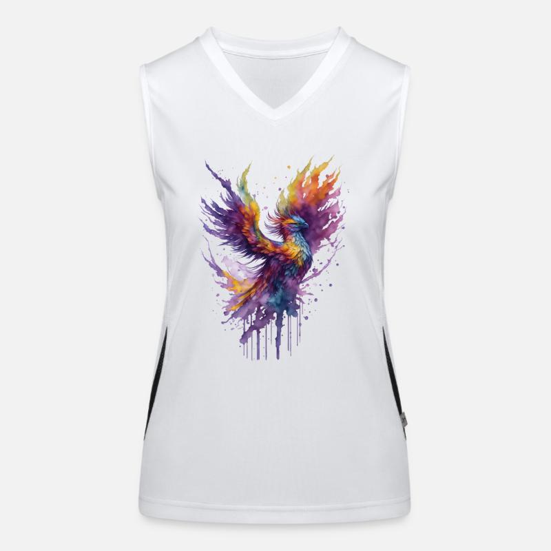 Mystique Feu Aquarelle Phoenix Oiseau Débardeur respirant contrasté Femme