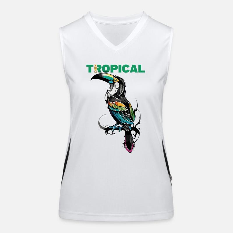 Tropical Charm: Toucan Paradise Women's Functional Contrast Tank Top
