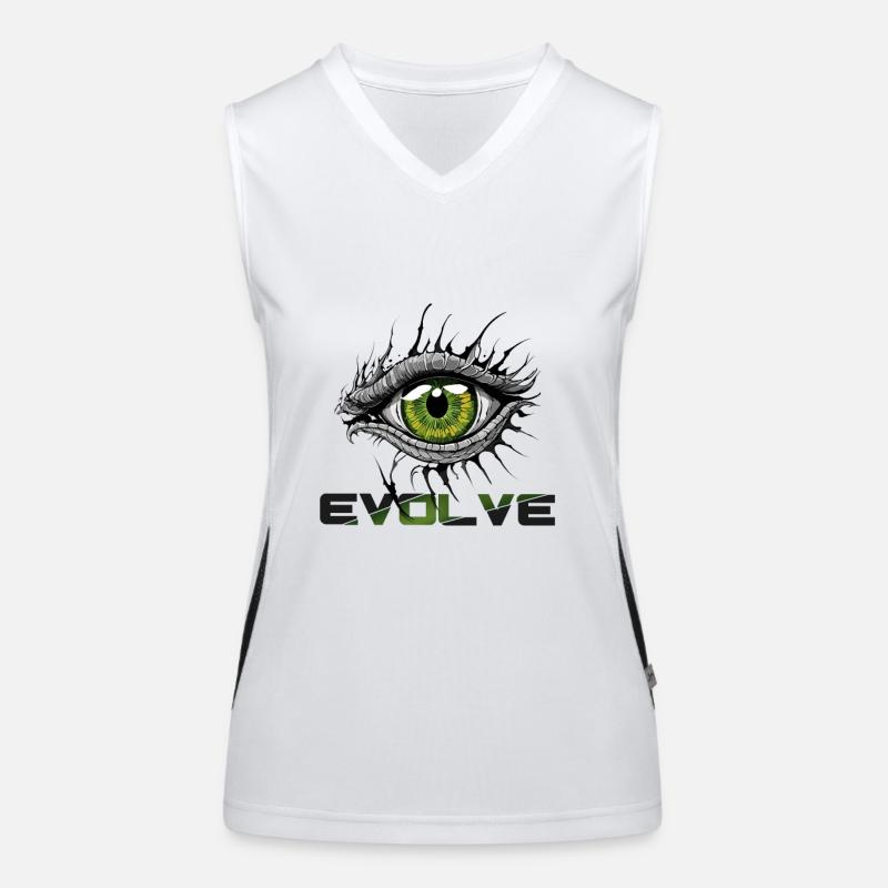 Evolving Vision: The Reptile's Eye Women's Functional Contrast Tank Top
