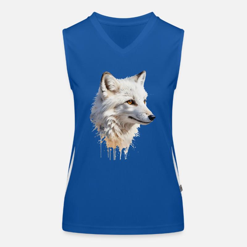 Beauté enneigée - Renard arctique Aquarelle Débardeur respirant contrasté Femme