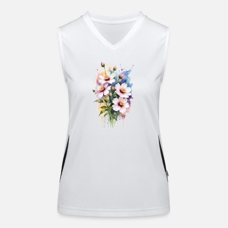 Aquarell Kosmos Delight Funktionelles Kontrast-Tank Top für Frauen