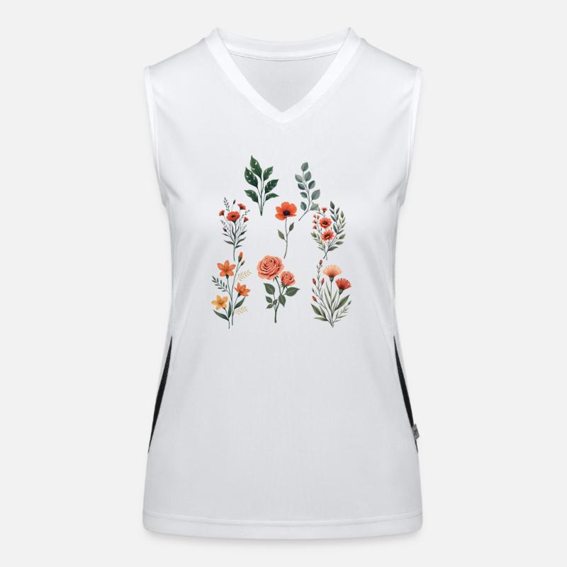 Verschiedene florale botanische Sets Funktionelles Kontrast-Tank Top für Frauen