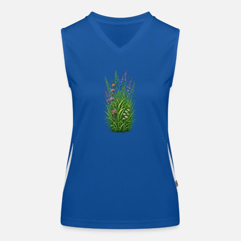 Blüte der Wildblumenwiese Funktionelles Kontrast-Tank Top für Frauen