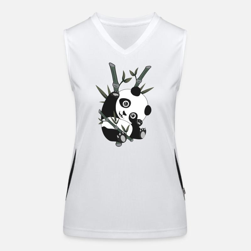 Panda - Bambus Funktionelles Kontrast-Tank Top für Frauen