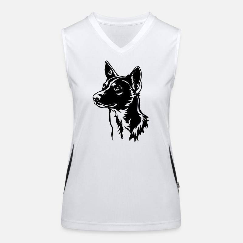 Tête de Basenji Débardeur respirant contrasté Femme