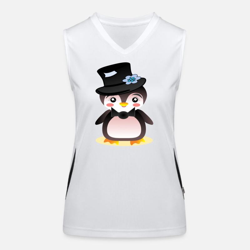 Pinguin Bräutigam - KINDER Funktionelles Kontrast-Tank Top für Frauen