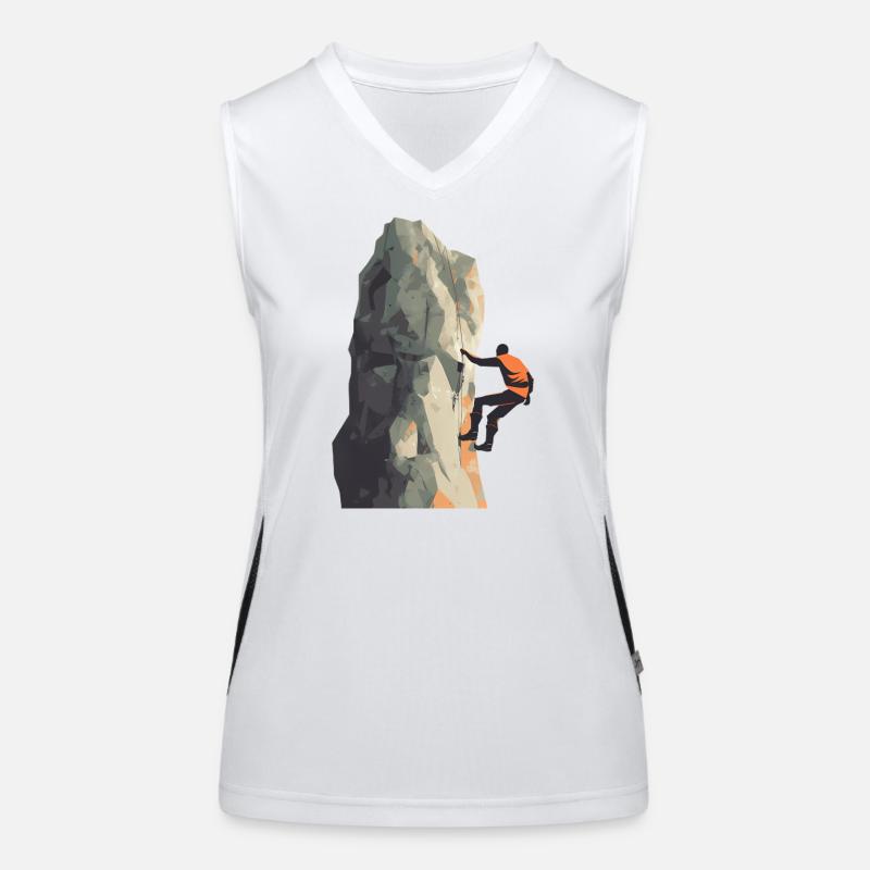Climber on the rock face Women's Functional Contrast Tank Top