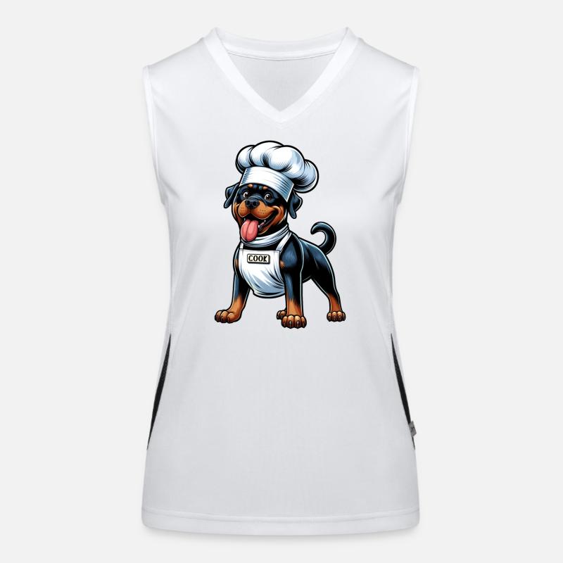 Design de chef pour chien Rottweiler Débardeur respirant contrasté Femme