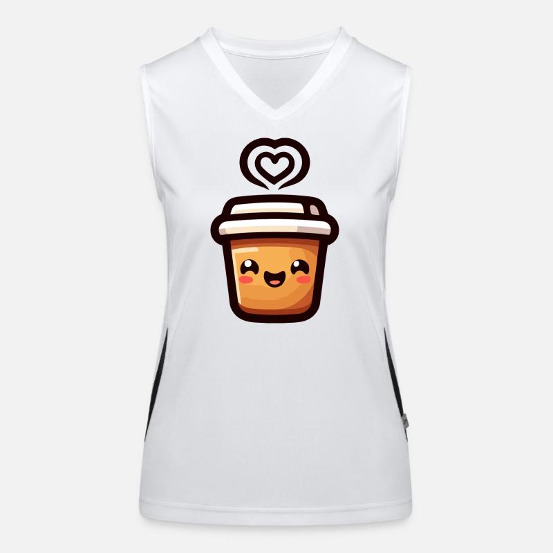 Caffeine Cutie: Der fröhliche Java Funktionelles Kontrast-Tank Top für Frauen