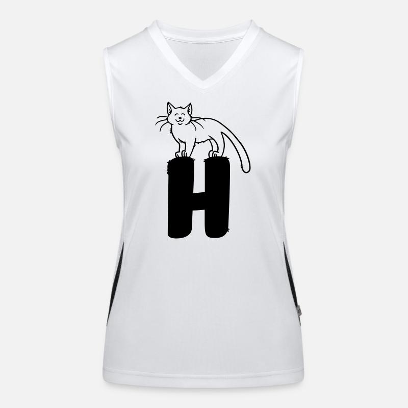 Katze Buchstabe H Funktionelles Kontrast-Tank Top für Frauen