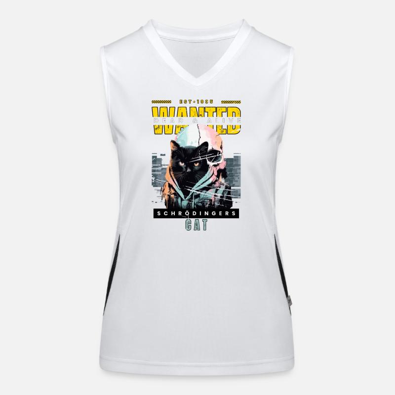 Le chat recherché par Schrödinger Design Débardeur respirant contrasté Femme