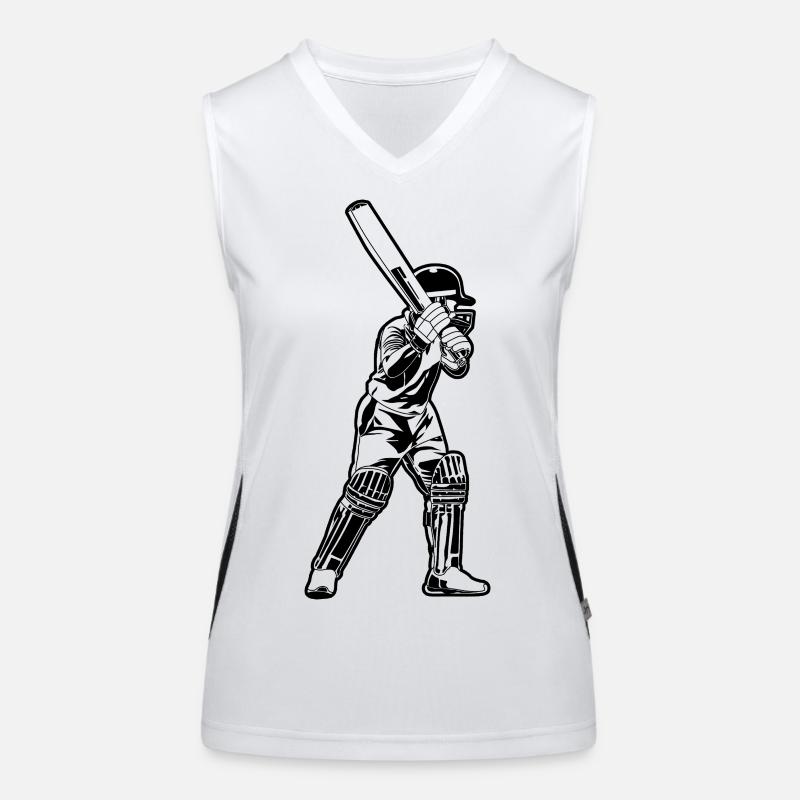 Kricketspieler Sketch Funktionelles Kontrast-Tank Top für Frauen