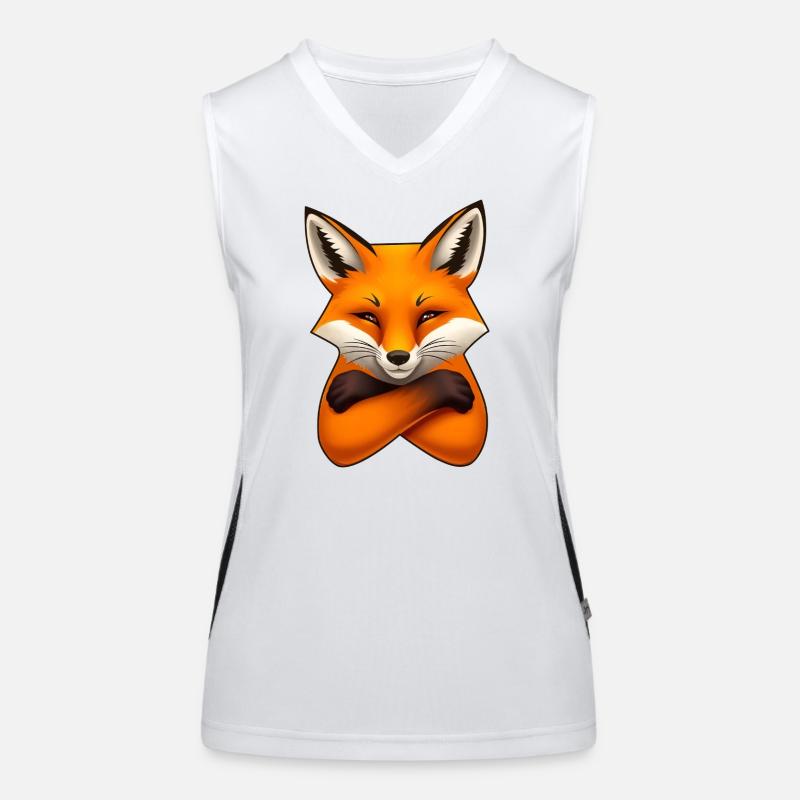 Fuchs Illustration – Minimalistisches Design Funktionelles Kontrast-Tank Top für Frauen