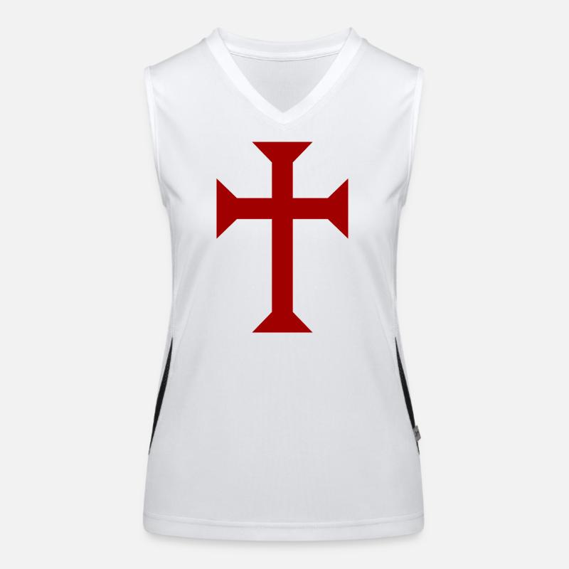 Red Templar Cross Women's Functional Contrast Tank Top