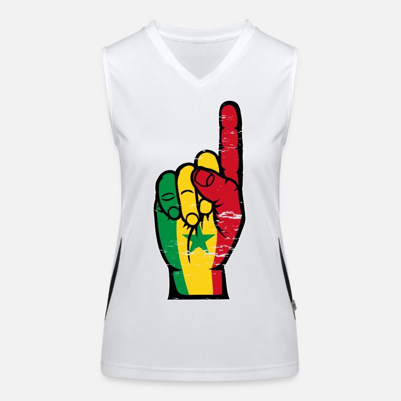 Senegal Flags Hand Women's Functional Contrast Tank Top