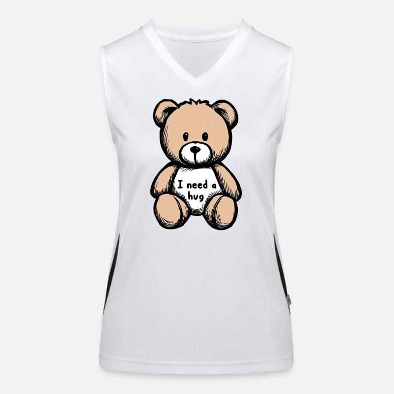 Soft Teddy Bear – Illustration Tenderness Women's Functional Contrast Tank Top