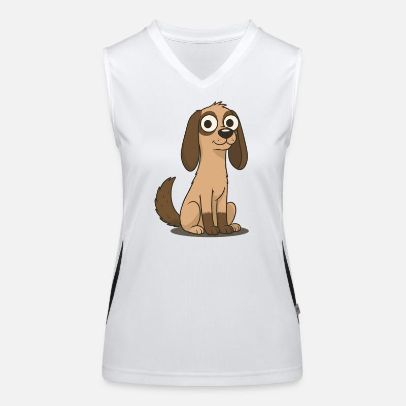 Curieux Beagle de dessins animés Débardeur respirant contrasté Femme