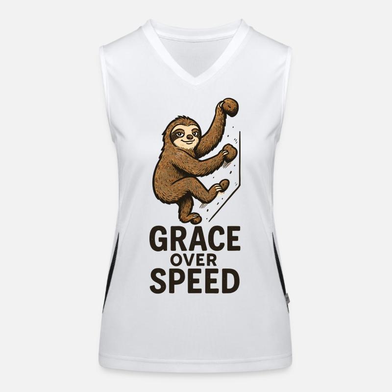 Bouldern Motivation – Grace Over Speed Geschenk Funktionelles Kontrast-Tank Top für Frauen