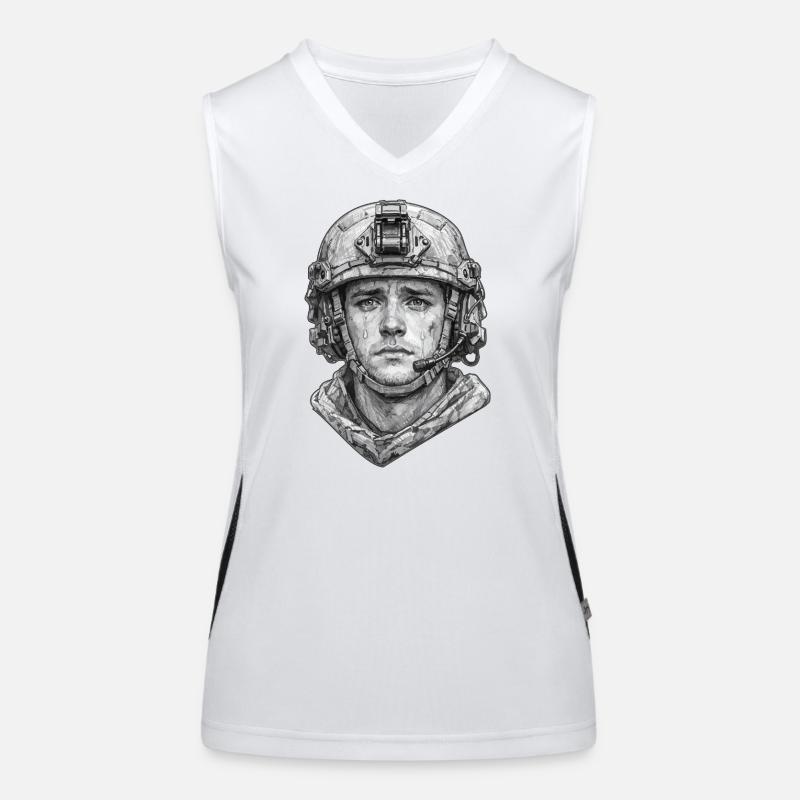 Tränen eines Kriegers Skizze Funktionelles Kontrast-Tank Top für Frauen