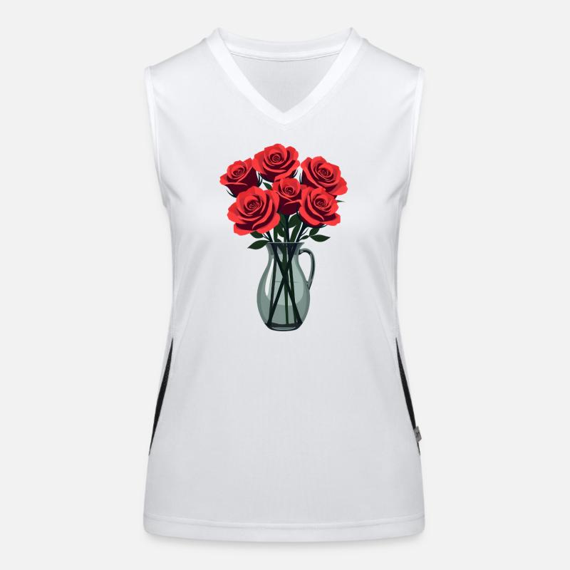 Red Roses Women's Functional Contrast Tank Top