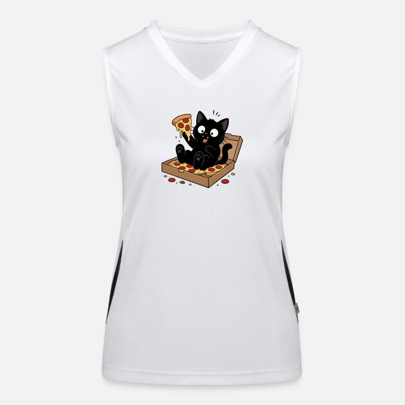 Cat Pizza: Fluffy Snack Hero Women's Functional Contrast Tank Top