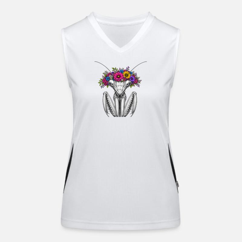 Blütenkranz Mantispin Funktionelles Kontrast-Tank Top für Frauen