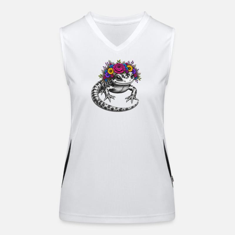 Flora Salamander Kranz Funktionelles Kontrast-Tank Top für Frauen