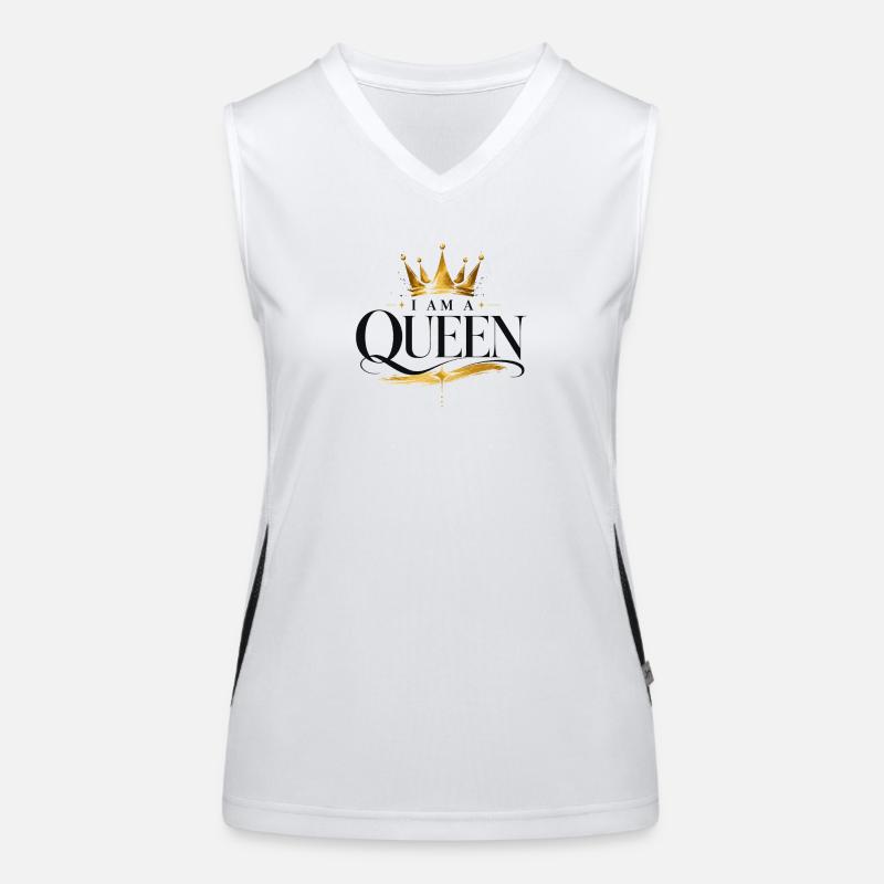 Ich bin eine Königin - Goldene Krone Funktionelles Kontrast-Tank Top für Frauen