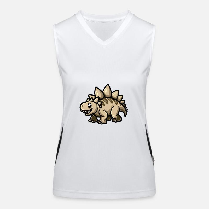 Dinosaurier stegosaurus Comic Funktionelles Kontrast-Tank Top für Frauen