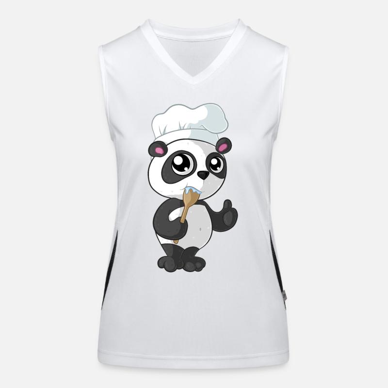 Kochender Comic Panda Funktionelles Kontrast-Tank Top für Frauen