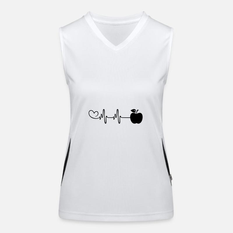 Apfel icon Puls Herz Funktionelles Kontrast-Tank Top für Frauen