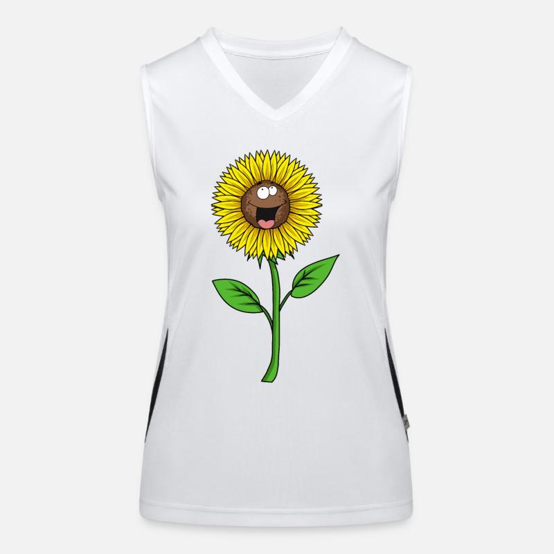 Tournesol visage amical mignon Débardeur respirant contrasté Femme