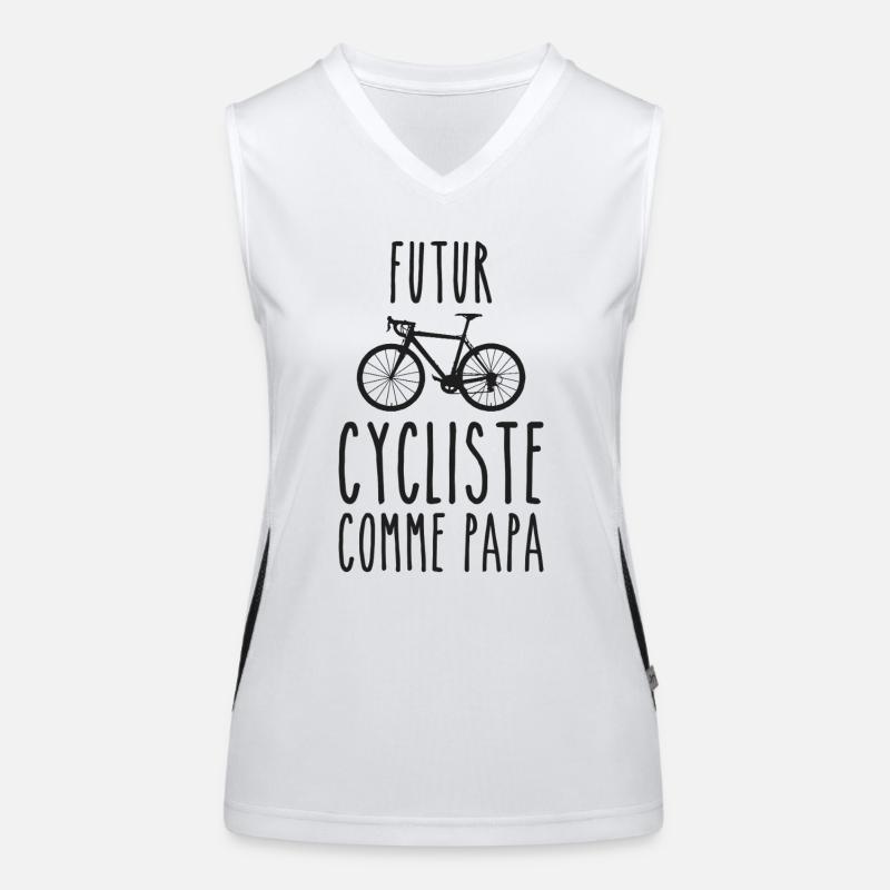 Futuro ciclista come papà Top sportivo da donna in contrasto cromatico