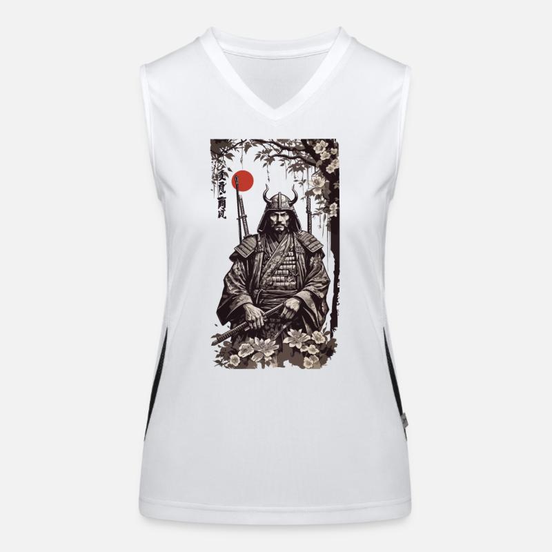 Retro Samurai Klassischer Shogun Kunststil Funktionelles Kontrast-Tank Top für Frauen