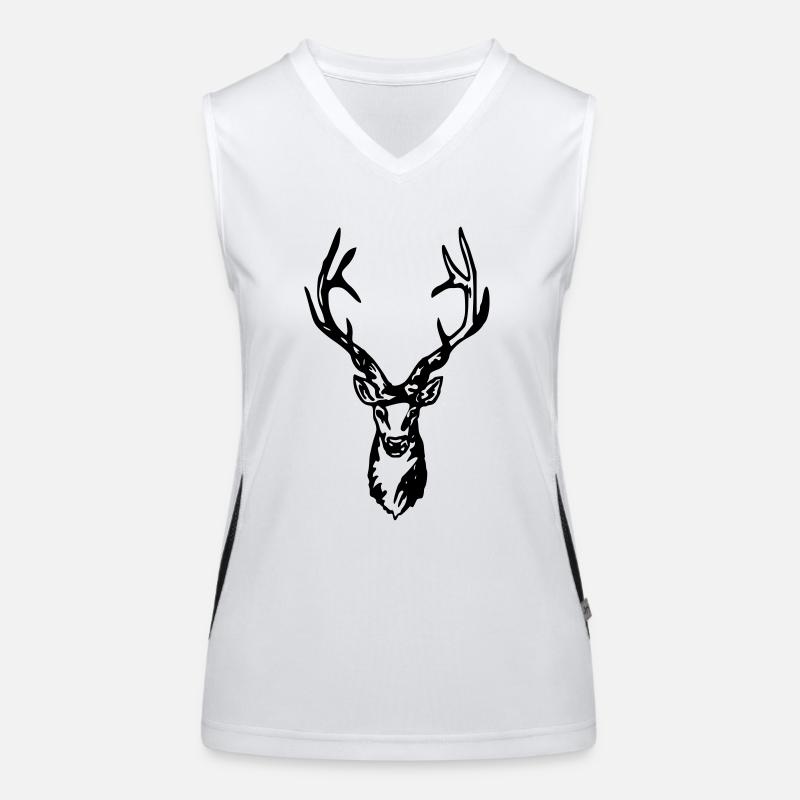Hirsch - Hirschkopf - Hirschgeweih Funktionelles Kontrast-Tank Top für Frauen