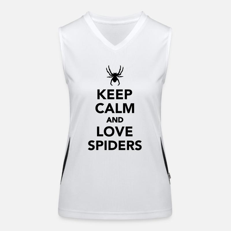 Keep calm and love spiders Women's Functional Contrast Tank Top