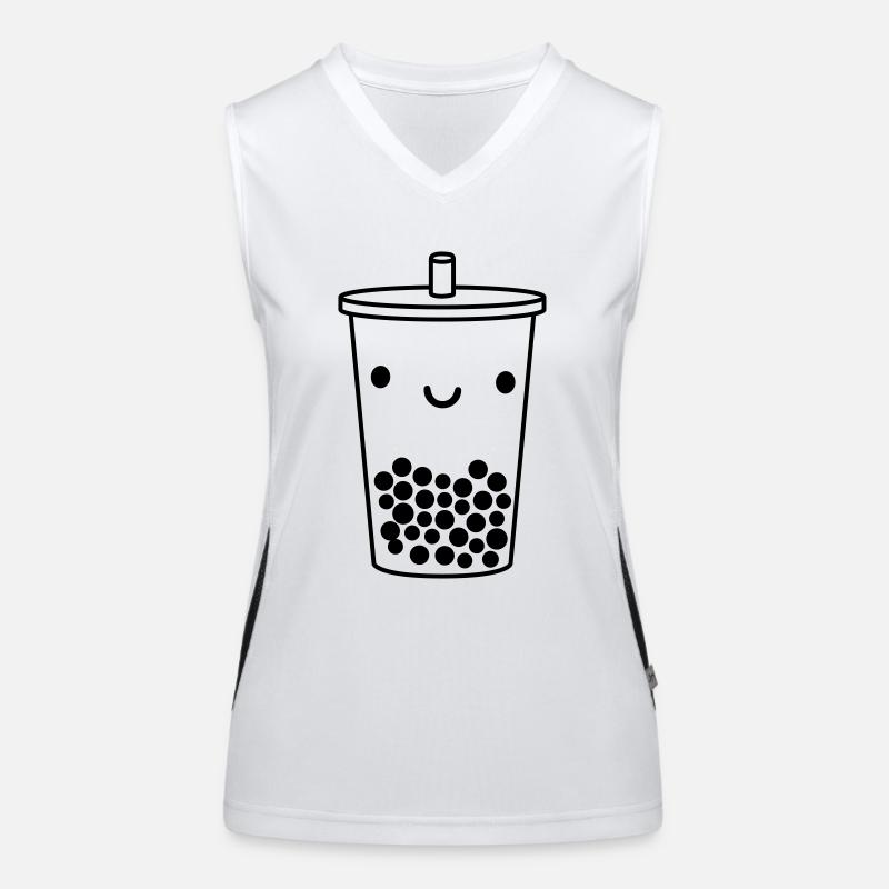cute bubble tea mug Women's Functional Contrast Tank Top