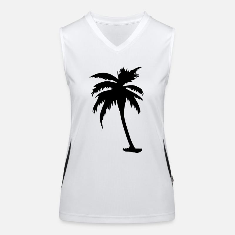 Tropical Beach Paradise Palm Sun Vector 7 Women's Functional Contrast Tank Top